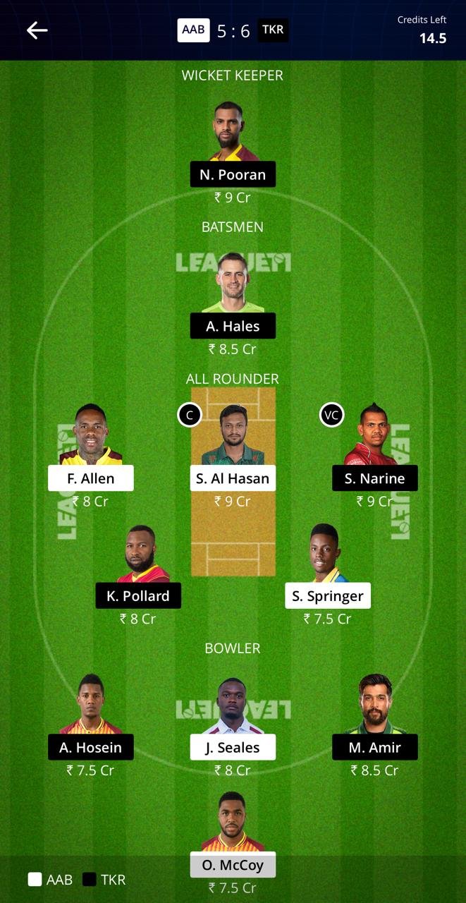 AAB VS TKR LEAGUE11 TEAM