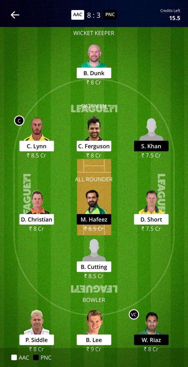 AAC VS PNC LEAGUE11 TEAM