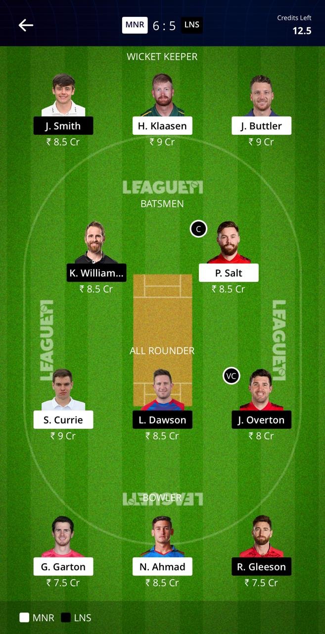 MNS VS LNS League11 Team
