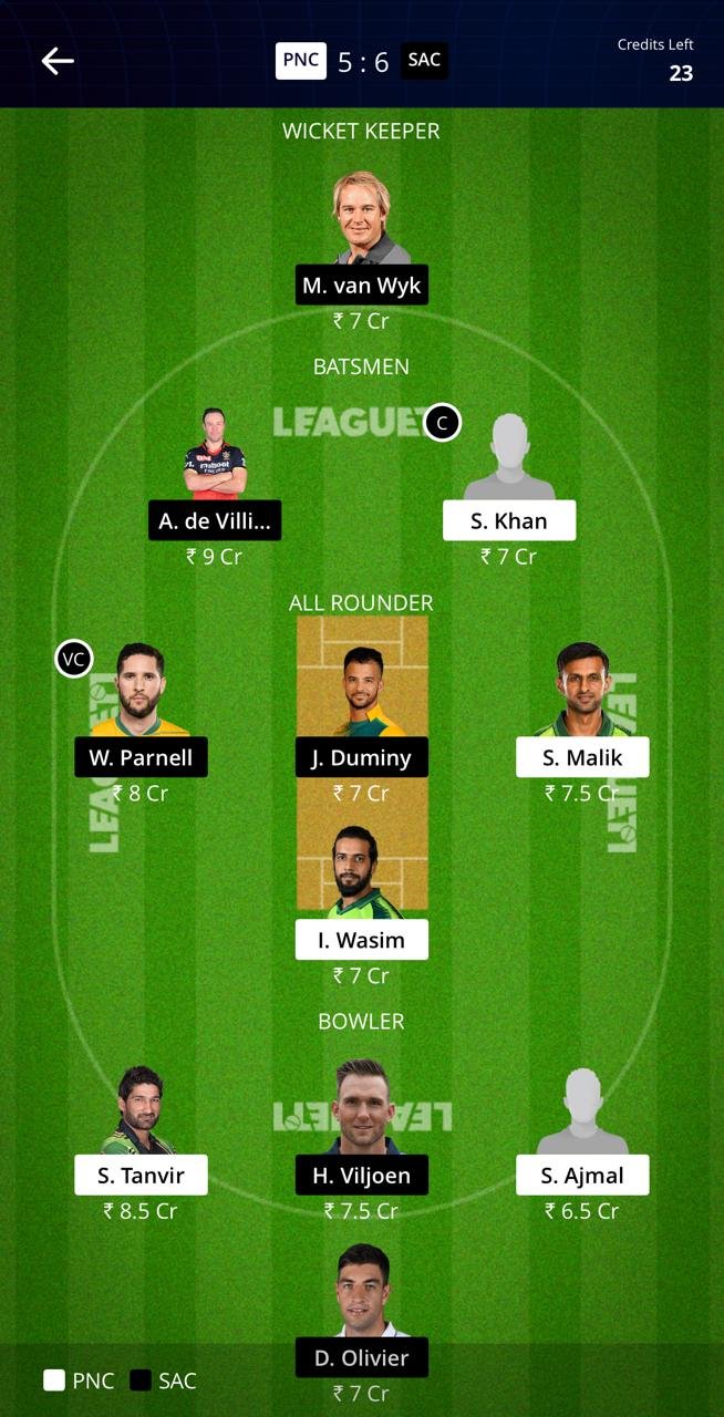 PAC VS SAC LEAGUE11 TEAM