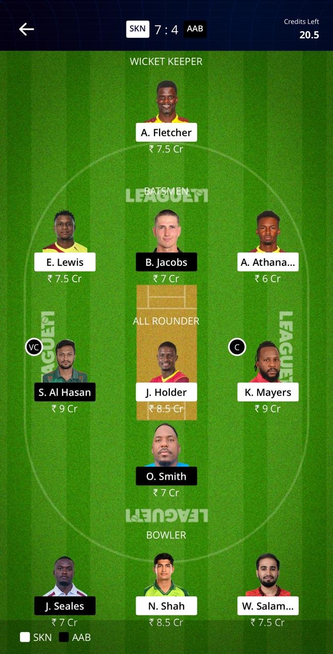 SKN VS AAB LEAGUE11 TEAM
