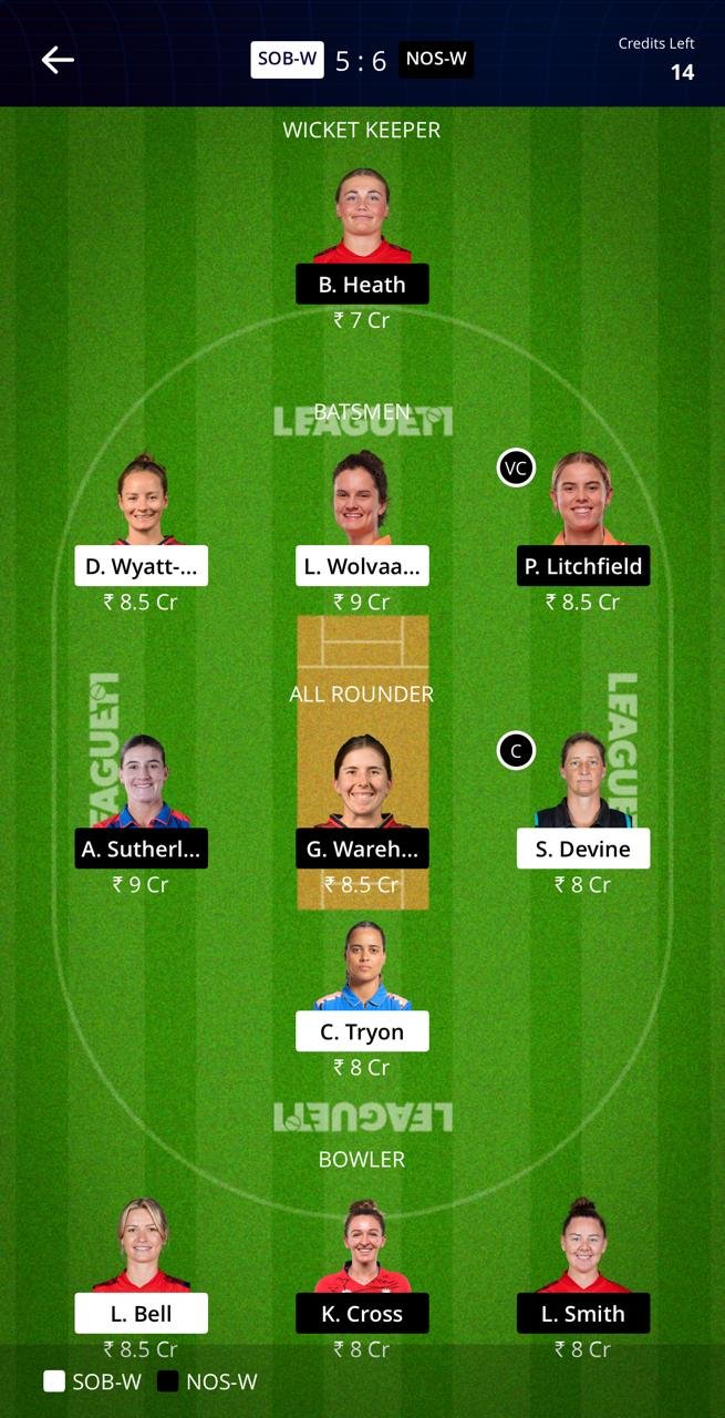 SOB-W VS NOS-W LEAGUE11 TEAM