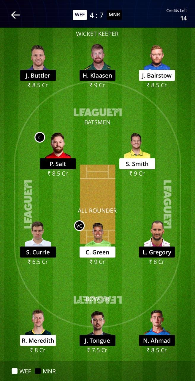 WEF VS MNR LEAGUE11 TEAM